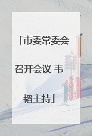 市委常委会召开会议 韦韬主持